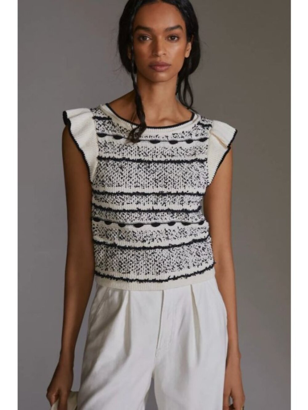NWT Anthropologie Ruffle Sweater Knit Tank-sz Small